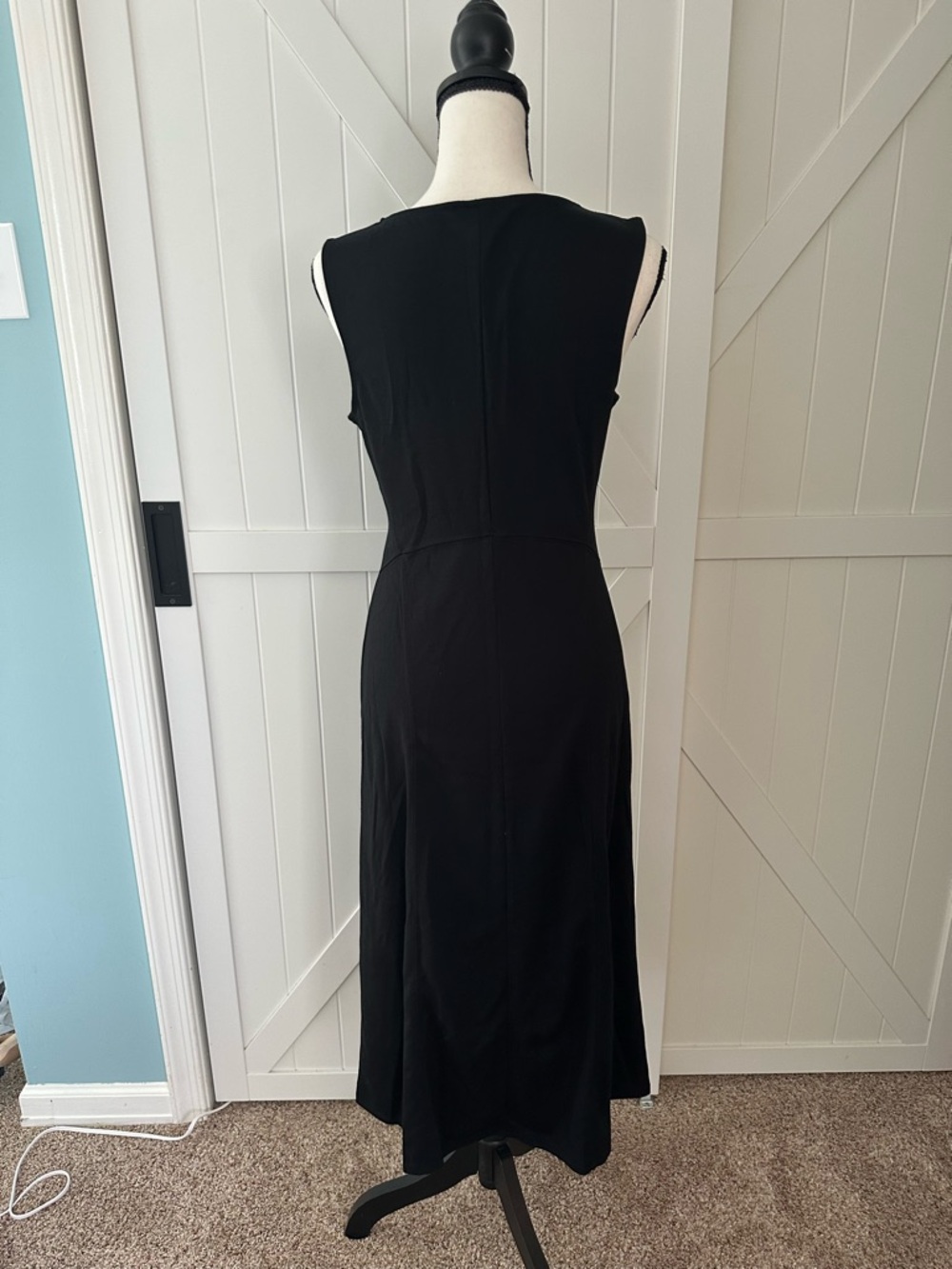 A New Day Black Sleeveless Midi Dress Size Small Minimalist Career Capsule - Picture 3 of 6